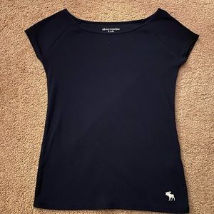 Abercrombie Kids Girls Navy Ribbed Tee-shirt